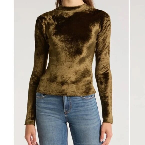 Vince Panne Velvet Sweater Mock Turtleneck Super Soft Style Size XXS - Picture 1 of 8
